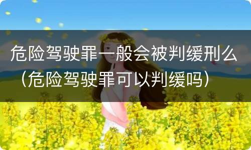 危险驾驶罪一般会被判缓刑么（危险驾驶罪可以判缓吗）