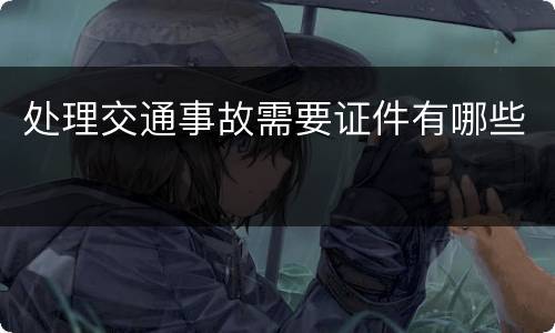 处理交通事故需要证件有哪些