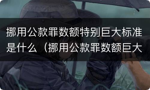 挪用公款罪数额特别巨大标准是什么（挪用公款罪数额巨大的标准）