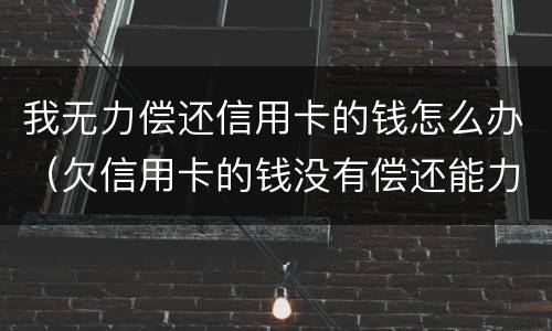 我无力偿还信用卡的钱怎么办（欠信用卡的钱没有偿还能力了怎么办）