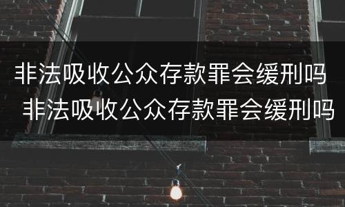 非法吸收公众存款罪会缓刑吗 非法吸收公众存款罪会缓刑吗