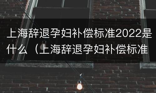 上海辞退孕妇补偿标准2022是什么（上海辞退孕妇补偿标准2021）