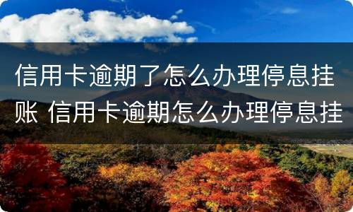 信用卡逾期了怎么办理停息挂账 信用卡逾期怎么办理停息挂账需要什么证明