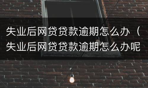 失业后网贷贷款逾期怎么办（失业后网贷贷款逾期怎么办呢）