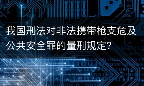 我国刑法对非法携带枪支危及公共安全罪的量刑规定？