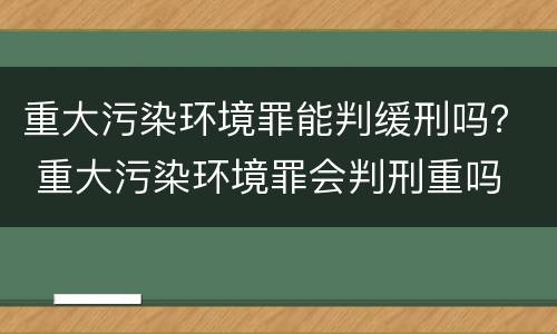 重大污染环境罪能判缓刑吗？ 重大污染环境罪会判刑重吗