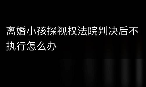 离婚小孩探视权法院判决后不执行怎么办