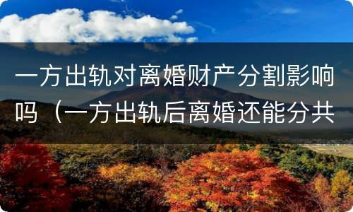 一方出轨对离婚财产分割影响吗（一方出轨后离婚还能分共同财产吗）