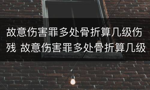 故意伤害罪多处骨折算几级伤残 故意伤害罪多处骨折算几级伤残标准