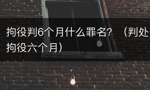 拘役判6个月什么罪名？（判处拘役六个月）