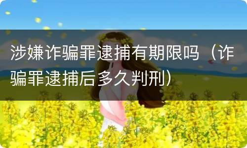 涉嫌诈骗罪逮捕有期限吗（诈骗罪逮捕后多久判刑）