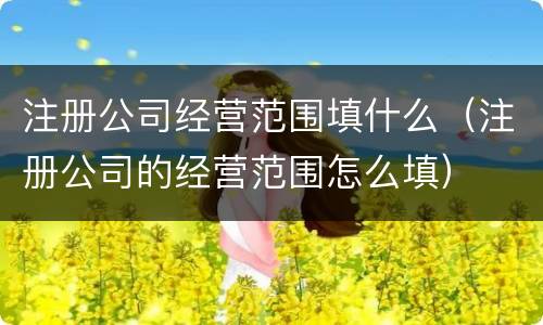 注册公司经营范围填什么（注册公司的经营范围怎么填）