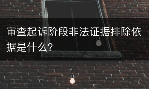 审查起诉阶段非法证据排除依据是什么？
