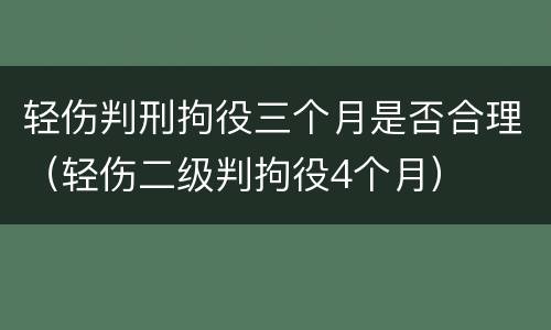 轻伤判刑拘役三个月是否合理（轻伤二级判拘役4个月）