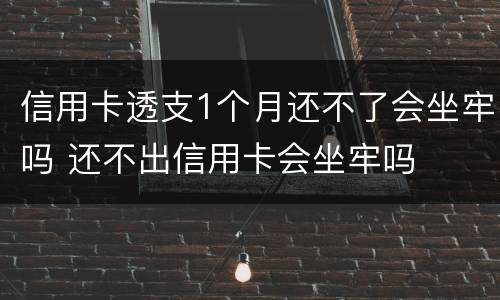 信用卡透支1个月还不了会坐牢吗 还不出信用卡会坐牢吗