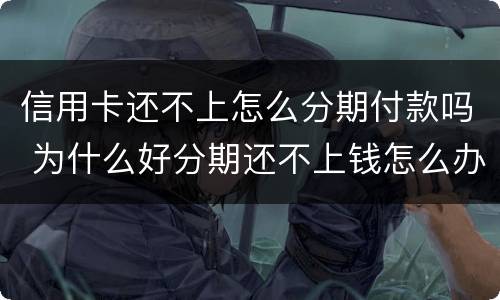 信用卡还不上怎么分期付款吗 为什么好分期还不上钱怎么办