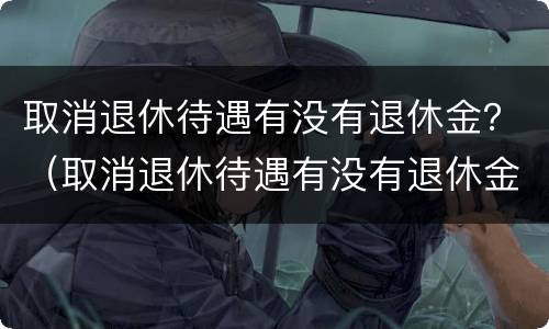 取消退休待遇有没有退休金？（取消退休待遇有没有退休金补贴）