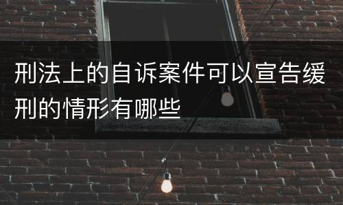 刑法上的自诉案件可以宣告缓刑的情形有哪些