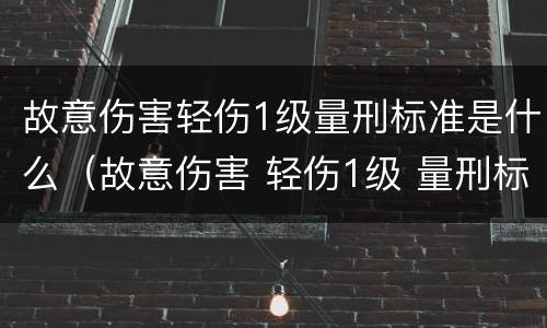 故意伤害轻伤1级量刑标准是什么（故意伤害 轻伤1级 量刑标准）