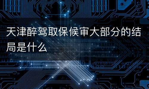 天津醉驾取保候审大部分的结局是什么