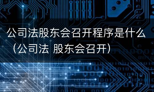 公司法股东会召开程序是什么（公司法 股东会召开）