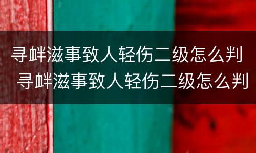 寻衅滋事致人轻伤二级怎么判 寻衅滋事致人轻伤二级怎么判刑