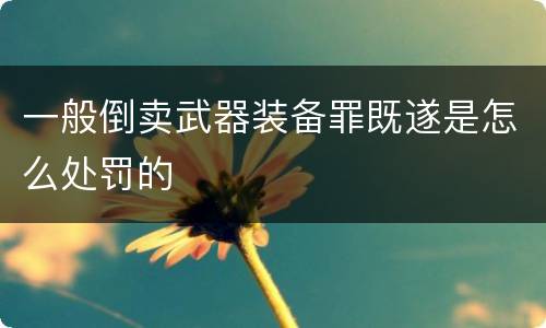 一般倒卖武器装备罪既遂是怎么处罚的