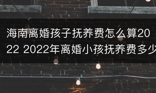 海南离婚孩子抚养费怎么算2022 2022年离婚小孩抚养费多少