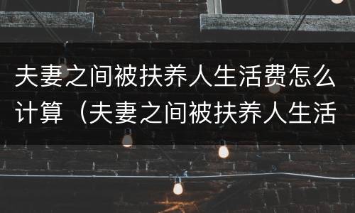 夫妻之间被扶养人生活费怎么计算（夫妻之间被扶养人生活费怎么计算出来）