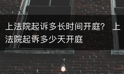 上法院起诉多长时间开庭？ 上法院起诉多少天开庭