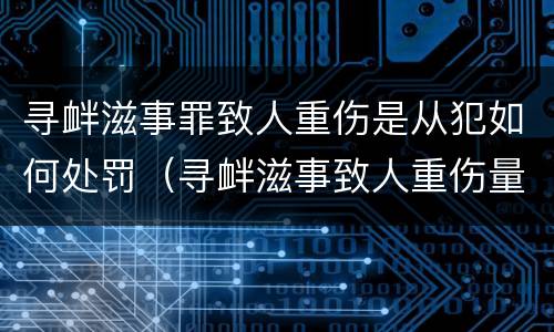 寻衅滋事罪致人重伤是从犯如何处罚（寻衅滋事致人重伤量刑）