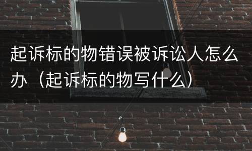 起诉标的物错误被诉讼人怎么办（起诉标的物写什么）
