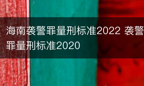 海南袭警罪量刑标准2022 袭警罪量刑标准2020