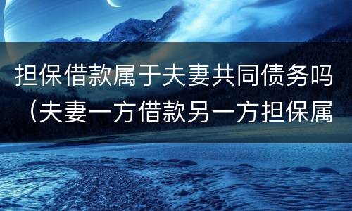 担保借款属于夫妻共同债务吗（夫妻一方借款另一方担保属于夫妻共同债务吗?）