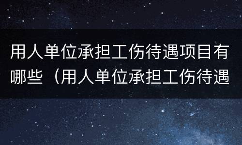用人单位承担工伤待遇项目有哪些（用人单位承担工伤待遇项目有哪些）