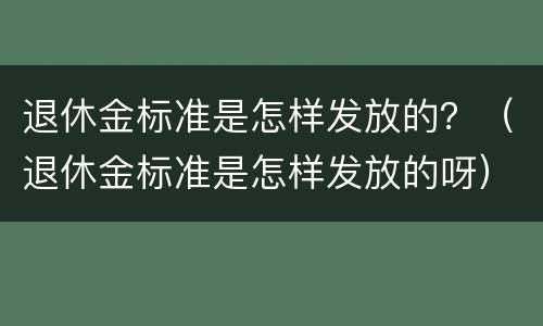 退休金标准是怎样发放的？（退休金标准是怎样发放的呀）