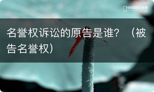 名誉权诉讼的原告是谁？（被告名誉权）
