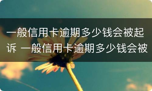 一般信用卡逾期多少钱会被起诉 一般信用卡逾期多少钱会被起诉呢