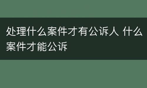 处理什么案件才有公诉人 什么案件才能公诉