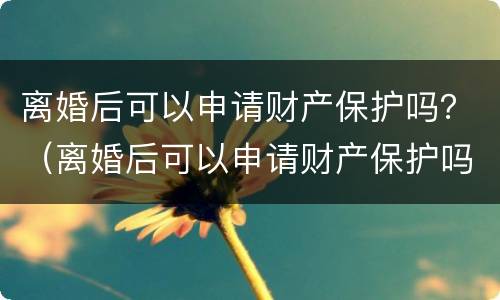 离婚后可以申请财产保护吗？（离婚后可以申请财产保护吗法律）