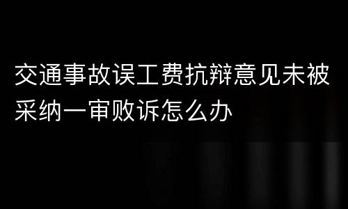 交通事故误工费抗辩意见未被采纳一审败诉怎么办