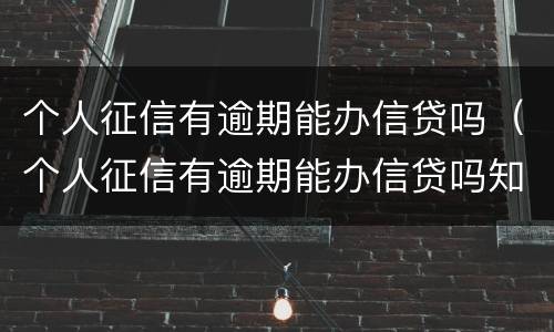 个人征信有逾期能办信贷吗（个人征信有逾期能办信贷吗知乎）