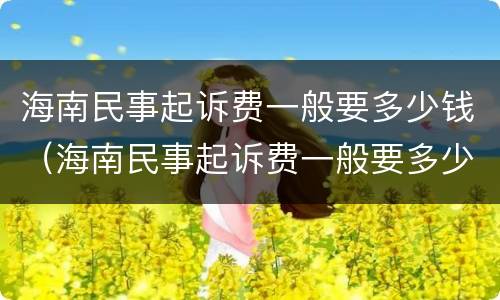 海南民事起诉费一般要多少钱（海南民事起诉费一般要多少钱呀）