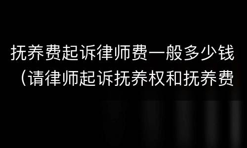 抚养费起诉律师费一般多少钱（请律师起诉抚养权和抚养费,需要多少费用）