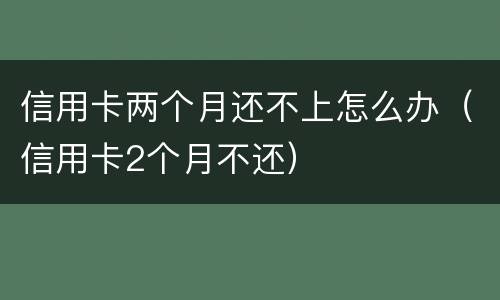 信用卡两个月还不上怎么办（信用卡2个月不还）