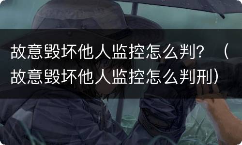 故意毁坏他人监控怎么判？（故意毁坏他人监控怎么判刑）
