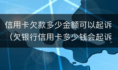 信用卡欠款多少金额可以起诉（欠银行信用卡多少钱会起诉）