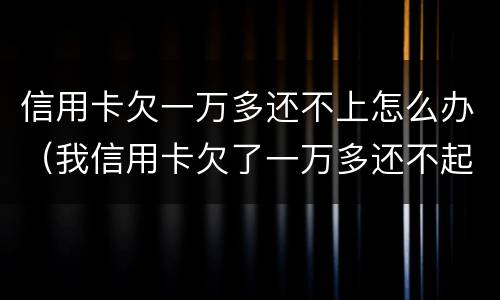 信用卡欠一万多还不上怎么办（我信用卡欠了一万多还不起了怎么办）