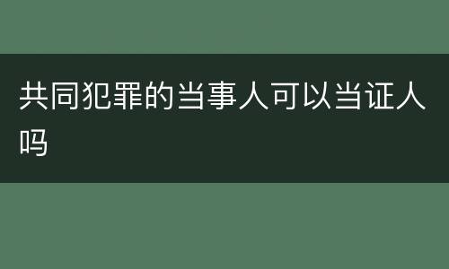 共同犯罪的当事人可以当证人吗