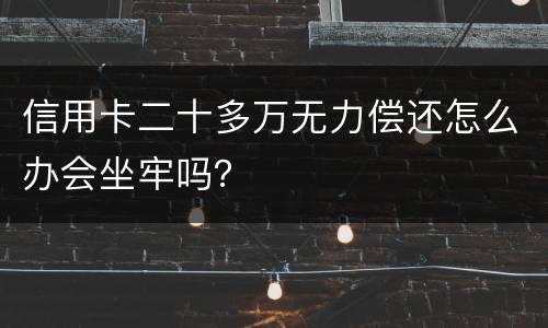 信用卡二十多万无力偿还怎么办会坐牢吗？
